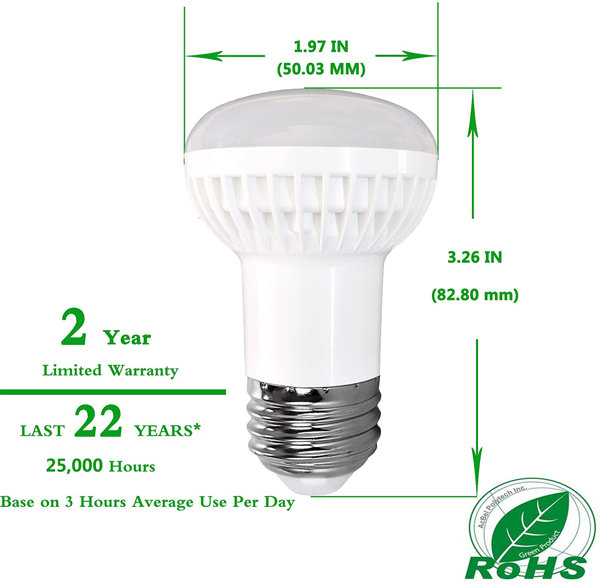 WELLHOME 5 Watt 45 Watt Equivalent R16 LED Dimmable Light Bulb